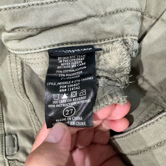 Blank NYC The Reade Crop Olive Green Zipper Pants Women’s 27 - Picture 6 of 6
